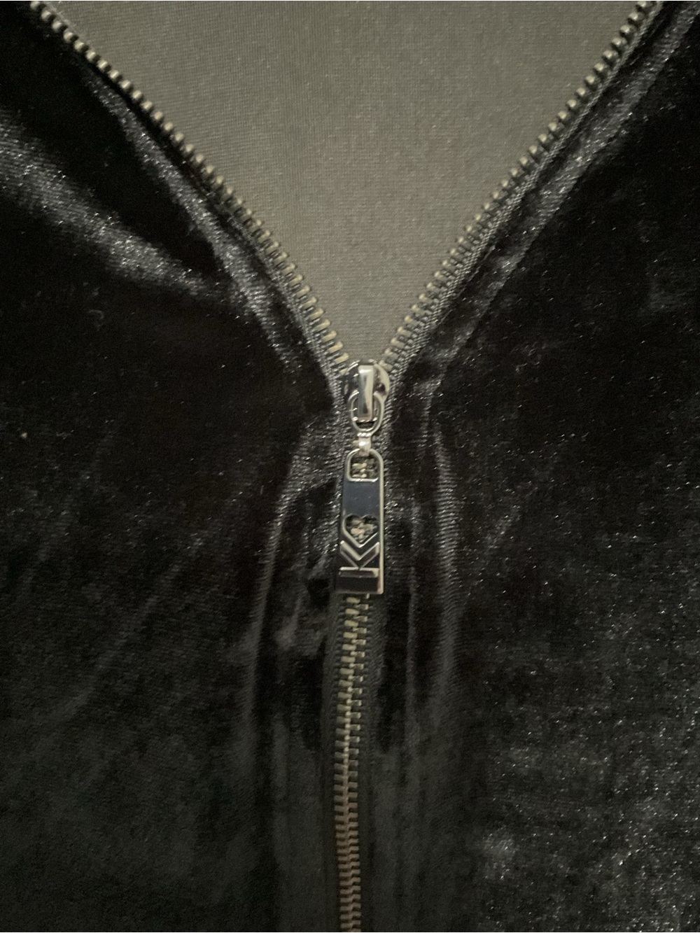 Kim Gravel Black Velour Zip-Front Top - Picture 2 of 7